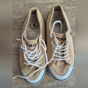 Ralph Lauren Kids Tan Canvas Sneakers